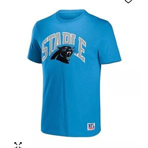 NWT Carolina Panthers Teal Staples Tee – NFL Men's Short Sleeve Shirt SZ L